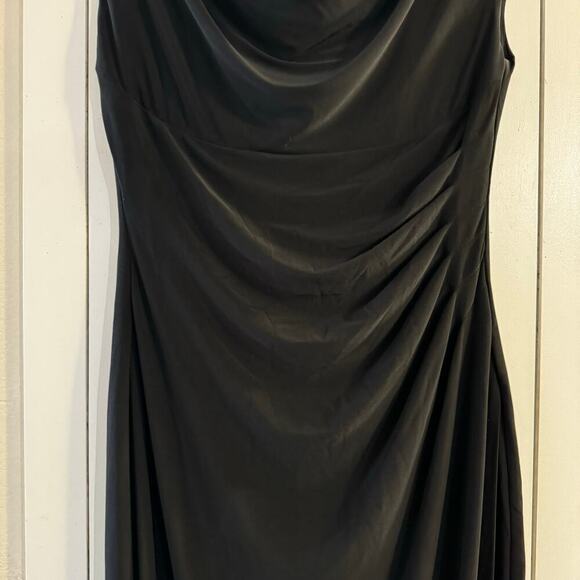 Lauren Ralph Lauren Cowl Neck Sheath Black Long Dress Sz 6 Classic Timeless - Picture 4 of 8